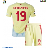 Camisa de Futebol Espanha Lamine Yamal #19 Equipamento Secundário Infantil Europeu 2024 Manga Curta (+ Calças curtas)